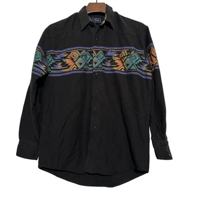 ROPER Vintage Aztec Western Cowboy Rodeo SNAP Up Long Sleeve Shirt Men's L - Image 1 of 4