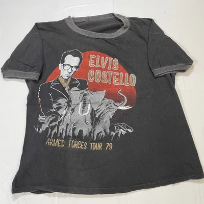 Camiseta 1979 Elvis Costello Armed Forces Tour Rock Concierto Talla Pequeña Foto 1 de 3