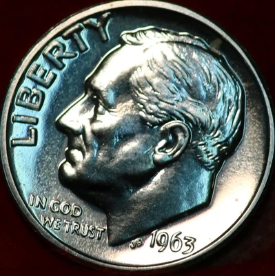 Uncirculated Proof 1963 Philadelphia Mint Silver Roosevelt Dime - Image 1 of 2