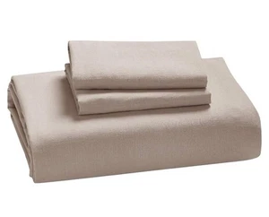 Bedsure Cotton Linen Duvet Cover Set California Cal King Tannish Linen Natural - Picture 1 of 9