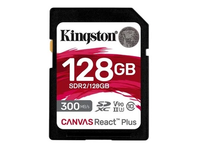 Kingston 128GB Canvas React Plus SDXC UHS-II 300R/260W U3 SDR2/128GB - Immagine 1 di 2