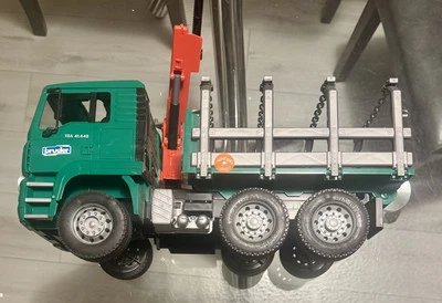 Bruder MAN Logging Truck with Crane. No Logs. TGA 41.440 17” Long Truck - Image 1 of 4