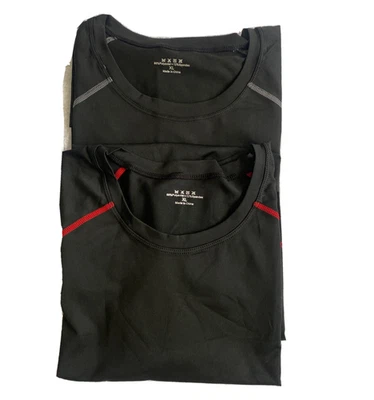 Men's Compression Clothing Running Shirts Base Layers Top - XL Grey/Red - Image 1 of 4