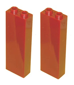 Lego Brick 2454 DkRed x 2 mattoncini mancanti 1x2x5 per set 8759 8624 8781 10132 - Foto 1 di 2