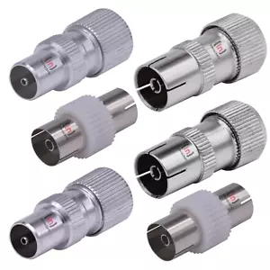 Conector aéreo de TV cable coaxial enchufe coaxial macho hembra acoplador divisor rg6 - Imagen 1 de 15