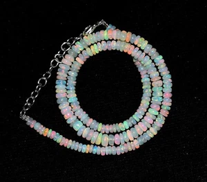 16" Natural Ethiopian Opal Wello Fire Opal Gemstone Beads Necklace - Picture 1 of 5