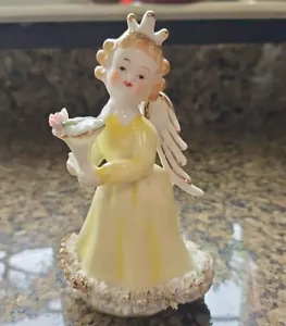 Candelabro Vintage Años 50 Feliz Cumpleaños Ángel Niña Espagueti Vidrio Ardalt Japón - Imagen 1 de 4