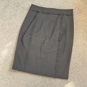 Red Valentino schwarzer Bleistiftrock minimalistisch Spitze Akzent Designer Gr. 42 oder MED - Bild 1 von 6