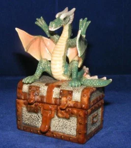 Klima Porcelain Box Dragon with Orange Wings L533 - Picture 1 of 2