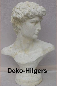 Büste David Deko Figur Stuckgips Möbel Michelangelo Kopf Säule Auf Alt Crem 2343 - Picture 1 of 6