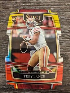 2021 Select Football Yellow Red Die Cut Trey Lance Rookie RC No. 45