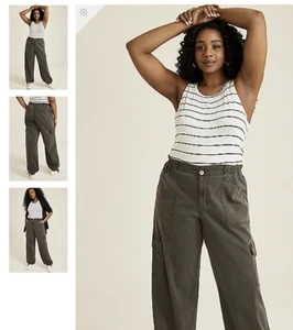 Plus Size High Rise Utility Pants Graphite/Slate 18W - Picture 1 of 6