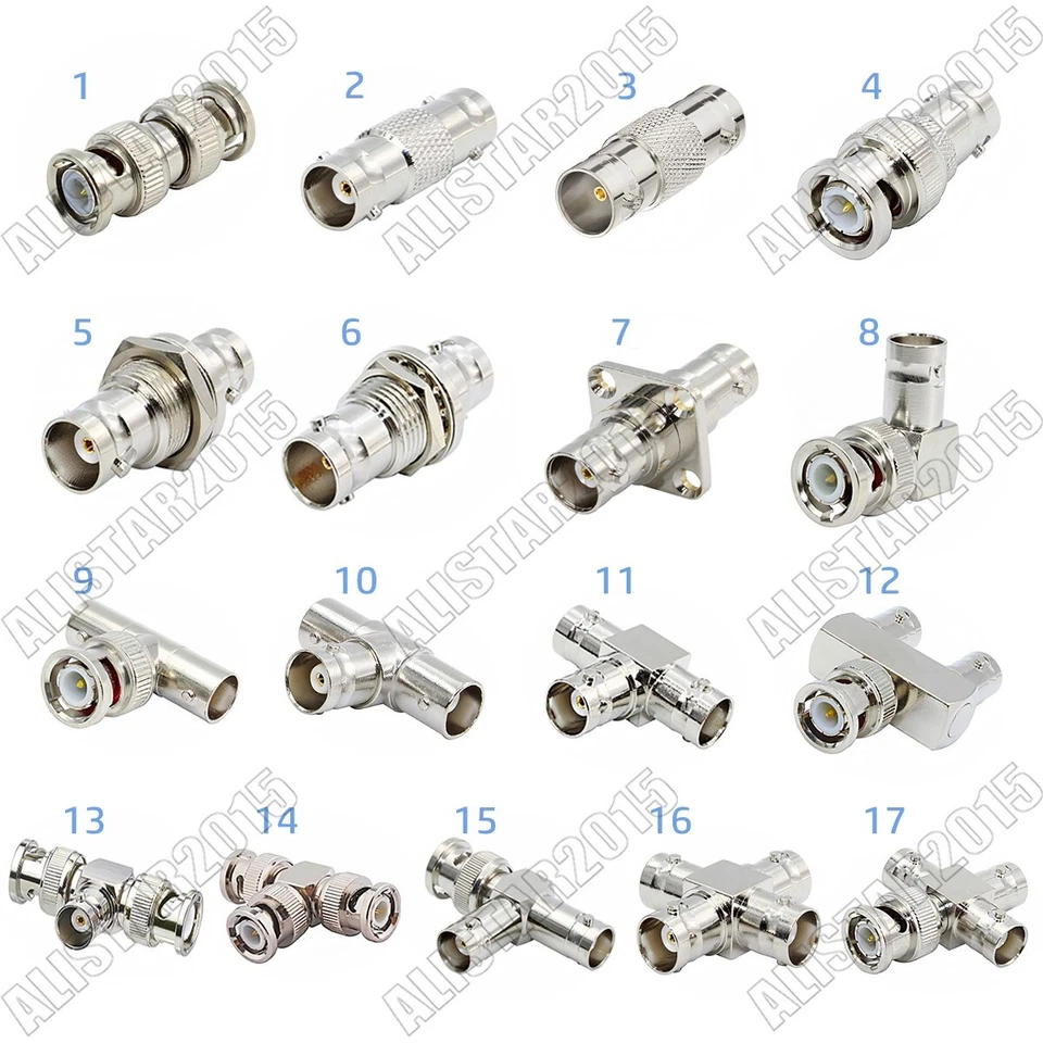 1x BNC to BNC Male Female Plug Jack Radio 3 Way T Type Adapter RF Coax Connector - Image 1 of 1