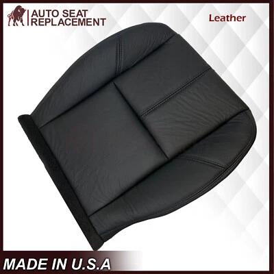 2007 - 2014 Chevrolet Suburban 1500 Black Solid leather Driver Bottom Seat Cover - Image 1 of 4