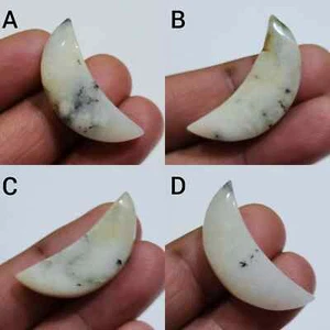 Top A+ Dendrite Opal Moon Cabochon Loose Gemstone For Making Pendant and Jewelry - Picture 1 of 13