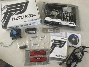ASRock Pro 4 Intel H270 ATX DDR4-SDRAM + CPU RAM cables de ventilador + placa adicional - Imagen 1 de 13