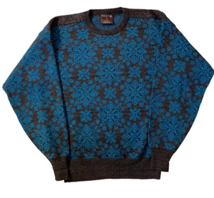 Mens Vintage Wool Ski Sweater Medium 100% Pure Virgin Wool Hong Kong DEMETRE - Picture 1 of 9