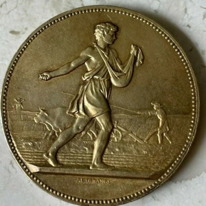 .925 Sterling Silber Medaille vergoldet - Landwirtschaftsschau von Chateau Gontier - Bild 1 von 2