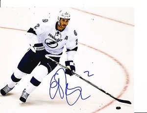 TAMPA BAY LIGHTNING ERIC BREWER SIGNED WHITE JERSEY 8X10 - Picture 1 of 1