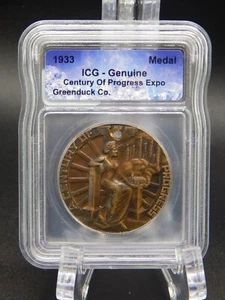 1833-1933 GREENDUCK CO. - CENTURY OF PROGRESS EXPO ICG GENUINE MEDAL (BT967) - Picture 1 of 4