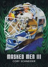 2010-11 Between The Pipes Masked Men III Emerald #12 Cory Schneider