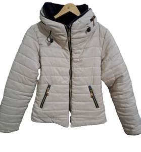 Womens pretty little thing mara stone puffs jacket Small - Picture 1 of 8