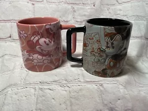 Disney Store Pair of Genuine Authentic Mickey Mouse Minnie Mouse 3D Coffee Mugs - Picture 1 of 13