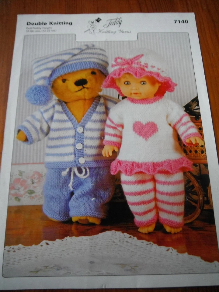 Teddy Doll teddy Clothing Knitting Pattern 7140 Foto 1 de 1