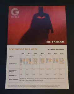 CINEMA POSTCARD - THE BATMAN - GENESIS CINEMA - MARCH 2022 NM - Imagen 1 de 1