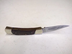 Vintage Parker Edwards USA Eagle Brand Single Blade Wood Lockback Folding Knife - Picture 1 of 9
