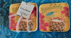 Neu mit Etikett Tommy Bahama Pina Colada quadratische Untersetzer - Bild 1 von 2