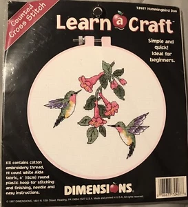 1997 Dimensions Learn-a-Craft Counted Cross Stitch # 72407 "Hummingbird Duo" - Picture 1 of 2