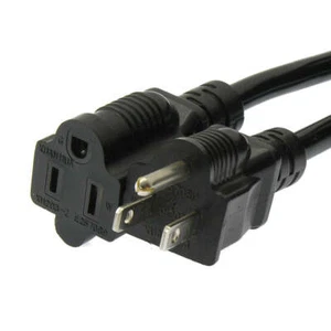 25Ft Power Cord 5-15P to 5-15R  Black / SJT 16/3 - Picture 1 of 1