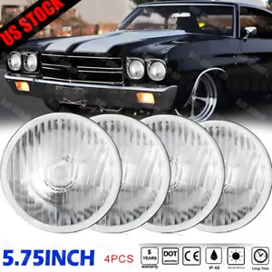 4PCS 5.75" 5-3/4 inch LED Headlights Hi/Lo Beam DRL for Chevy Chevelle 1964-1970 - Picture 1 of 7