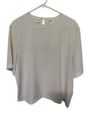 Blusa Christie & Jill Blanca Arrugada Botón Cuello Crema Mujer XL Foto 1 de 4