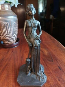 Cold Cast Resin Art Deco 1920s Lady Figurine 12" Heredities? - Picture 1 of 24