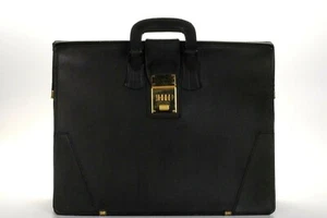 Maletín vintage PRESTO cuero negro con cerradura que funciona 18"" X 14"" X 4"" #2356 - Imagen 1 de 12