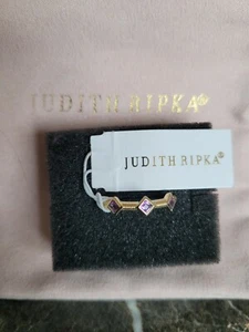 Judith Ripka 14k solid gold amethyst ring new size 7 - Picture 1 of 5