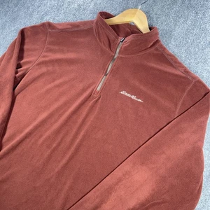 Eddie Bauer Quarter Zip Herren 2XL braun Pullover Sweatshirt Fleece Comfort #AB884 - Bild 1 von 8