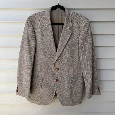 Abrigo Deportivo Foreman & Clark Lana Vintage Dos Botones Chaqueta Tweed Para Hombre Blazer 42S Foto 1 de 4