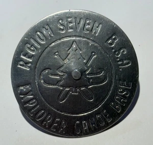 Region 7 Explorer Canoe Base Boy Scout Aluminum Neckerchief Slide El-Fab TT2 - Picture 1 of 2