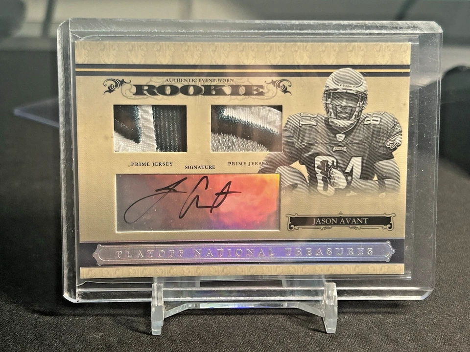 2006 DONRUSS PLAYOFF NATIONAL TREASURES JASON AVANT PATCH AUTO RC PRIME 37/99 - Image 1 of 2