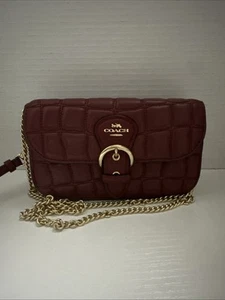 Coach Kleo Crossbody Clutch C6898 Smooth Quilted Leather - Picture 1 of 9