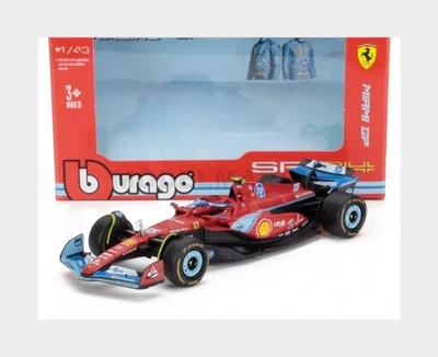 BURAGO 18-36844-SAI-MIAMI FERRARI - F1 SF-24 TEAM SCUDERIA FERRARI N 55 5th MIAM - Immagine 1 di 2