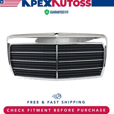 Rejilla nueva para 84-93 Mercedes Benz 190E 84-89 190D carcasa cromada con inserto imprimado Foto 1 de 4