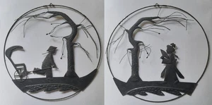 antike 50er Jahre original chinesische Schatten aus Draht Eisen und Schmiedeeisen - Bild 1 von 7