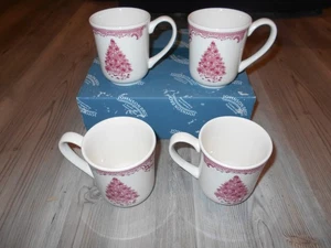 4 Johnson Brothers Old Britain Castles Pink Christmas Tree Mugs Unused 8183 - Picture 1 of 5
