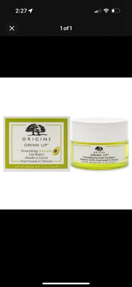 Origins Drink Up Mantequilla Labial Aguacate, 0.5 OZ / 15 g Tamaño COMPLETO Nueva en CAJA Foto 1 de 1