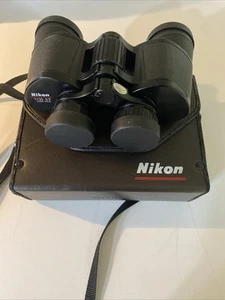 Vintage Nikon 7x35 9.3 Degree Wide Field Binoculars Black Japan With Case - Picture 1 of 6
