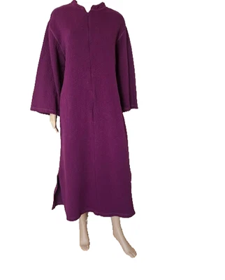 Natori Cotton Blend Women’s Burgundy Night Gown Long Sleeve Size L and half zip - Image 1 of 4